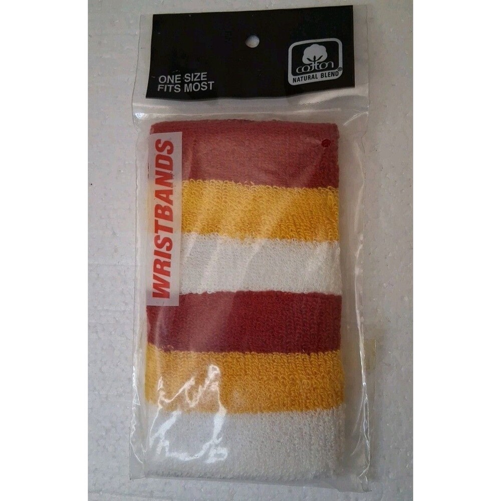 Vtg Terrycloth Sweat Bands Wristbands NOS 49ers Commanders Cavaliers Red Gold